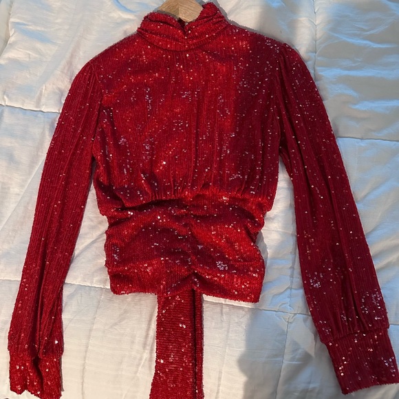 Revolve Valentina Shah Telma Top Sequin backless tie - Picture 2 of 2